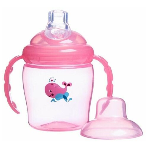 Поильник детский с мягким носиком 250 мл с ручками цвет красный 1298₽