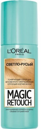 Тонирующий спрей L'oreal Paris для мгновенного закрашивания отросших корней Magic Retouch, оттенок Светло-русый, 75 мл