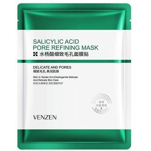 Тканевая салициловая маска от угрей Venzen Salicylic Acid Pore Refining Mask