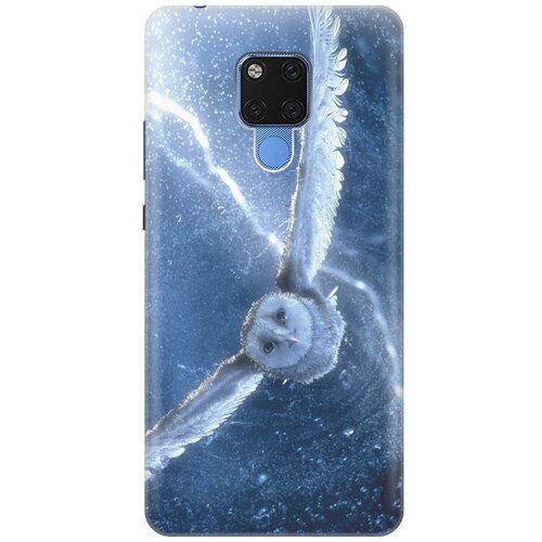 фото Re:paчехол - накладка artcolor для huawei mate 20 x с принтом "сова в полёте"