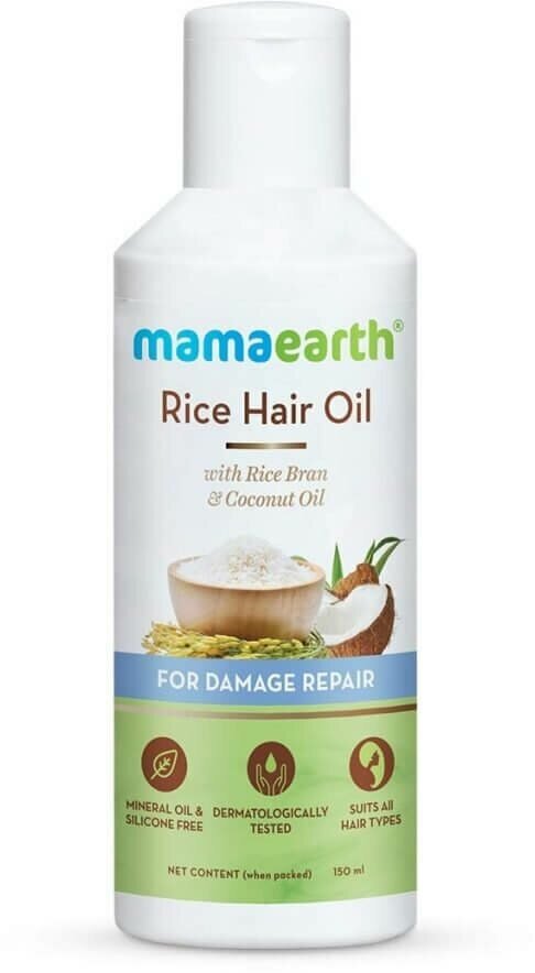 Масло для волос с рисовыми отрубями и кокосовым маслом 150 мл. MamaEarth (срок годности до 31.05.2024)