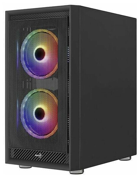 Корпус ATX Aerocool Graphite-G-BK-v2, Midi-Tower, без БП, черный [accm-pb24033.11]