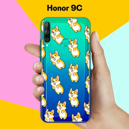 Силиконовый чехол Узор из корги на Honor 9C силиконовый чехол узор из цветов на honor 9c