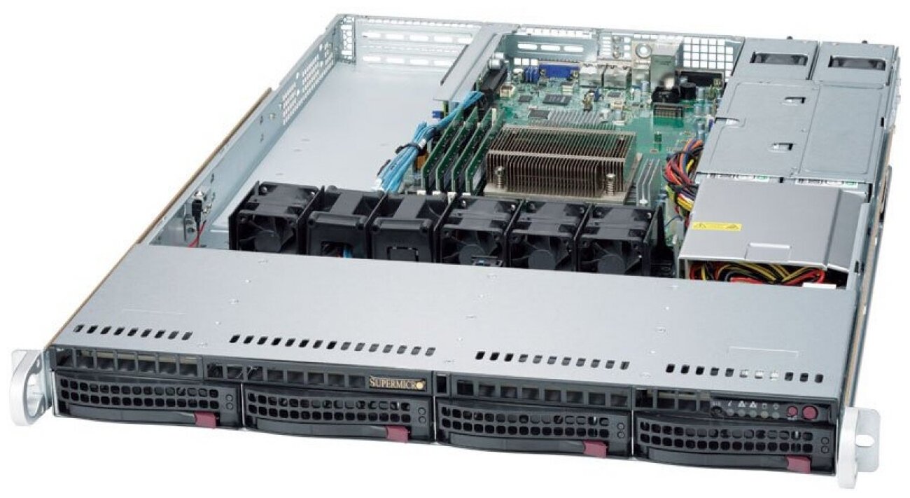 Сервер Supermicro SuperServer 5019S-WR 1 x /без ОЗУ/без накопителей/количество отсеков 3.5" hot swap: 4/2 x 500 Вт