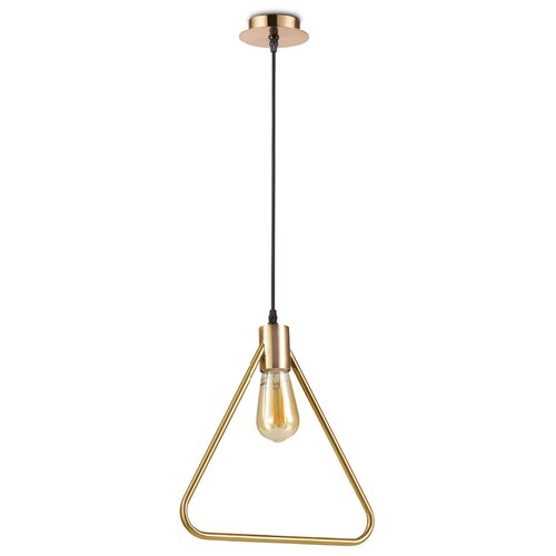 Светильник подвесной Ideal Lux Abc SP1 Triangle макс.1х70Вт IP20 E27 230В Латунь матовая/Черный Металл/Ткань Без лампы 207834.