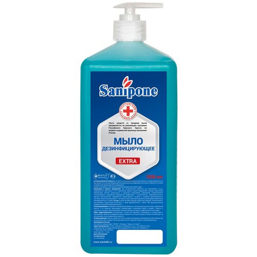 Sanipone Мыло жидкое Extra с отдушкой, 15 уп., 1 л, 1 кг дезинфицирующее жидкое мыло sanipone pro санипон про с отдушкой 1 литр с дозатором