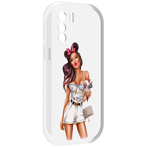 Чехол MyPads Девушка-микки для UleFone Note 13P задняя-панель-накладка-бампер