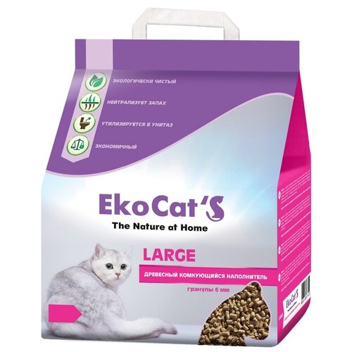 Комкующийся наполнитель Eko Cat's Large, 5кг