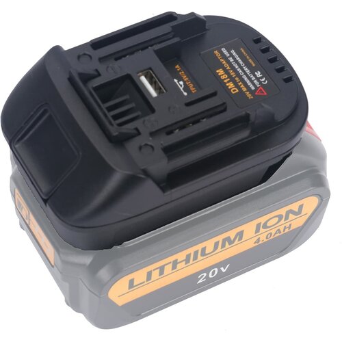 Адаптер переходник для аккумулятора Dewalt / Milwaukee в Makita 18V BL1860, DM18M new rechargeable battery for milwaukee m18 power tools 18v 6 0ah li ion with charger drills replacement 48 11 1852 redlithium xc