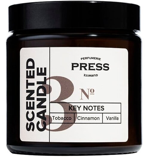 PRESS GURWITZ PERFUMERIE Ароматизированная свеча №3, Табак, Ваниль, Корица, 100 мл