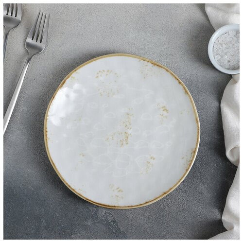 Тарелка керамическая Космос, d-20,5 см, цвет белый