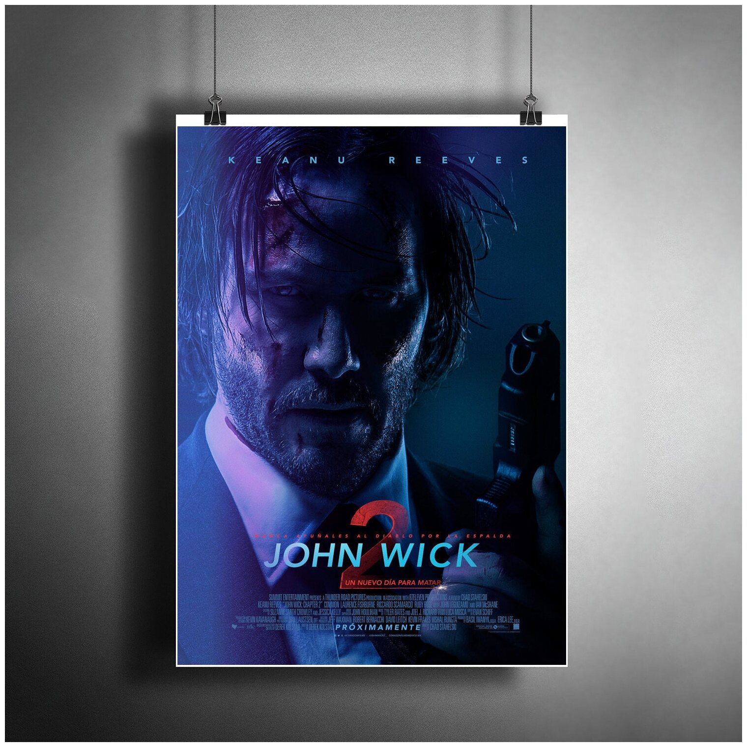 Постер плакат для интерьера "Фильм: Джон Уик 2. Киану Ривз. John Wick 2. Keanu Reeves"/ Декор дома, офиса, комнаты A3 (297 x 420 мм)