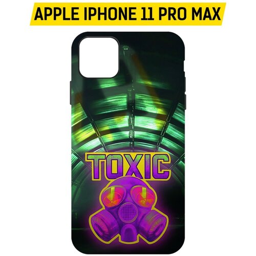 Чехол-накладка Krutoff Soft Case Cтандофф 2 (Standoff 2) - Стикер Toxic для iPhone 11 Pro Max черный чехол накладка krutoff soft case cтандофф 2 standoff 2 стикер toxic для iphone 15 plus черный