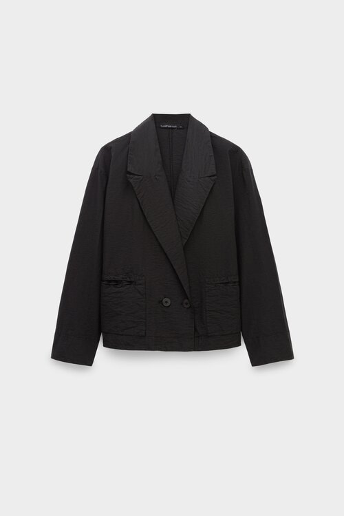 Пиджак Transit, средней длины, силуэт свободный, размер 44, черный