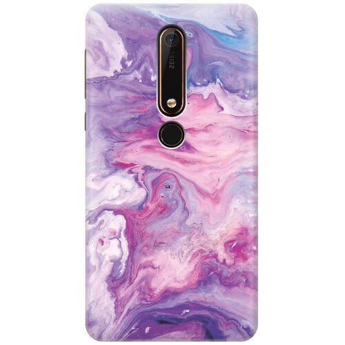 фото Cиликоновый чехол на nokia 6 / нокиа 6 с принтом "purple marble" gosso