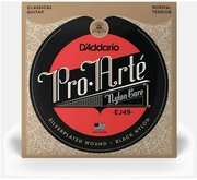 D'Addario EJ49 Струны для классической гитары, серебряная обмотка, черный нейлон