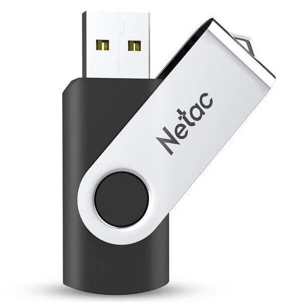 Флеш Диск Netac 128Gb U505 USB Type-A, metal-plastic case, black-silver (NT03U505N-128G-30BK)