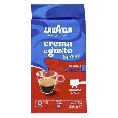 Кофе молотый Lavazza Crema e Gusto Espresso Classico, вакуумная упаковка, 250 г, 2 уп.