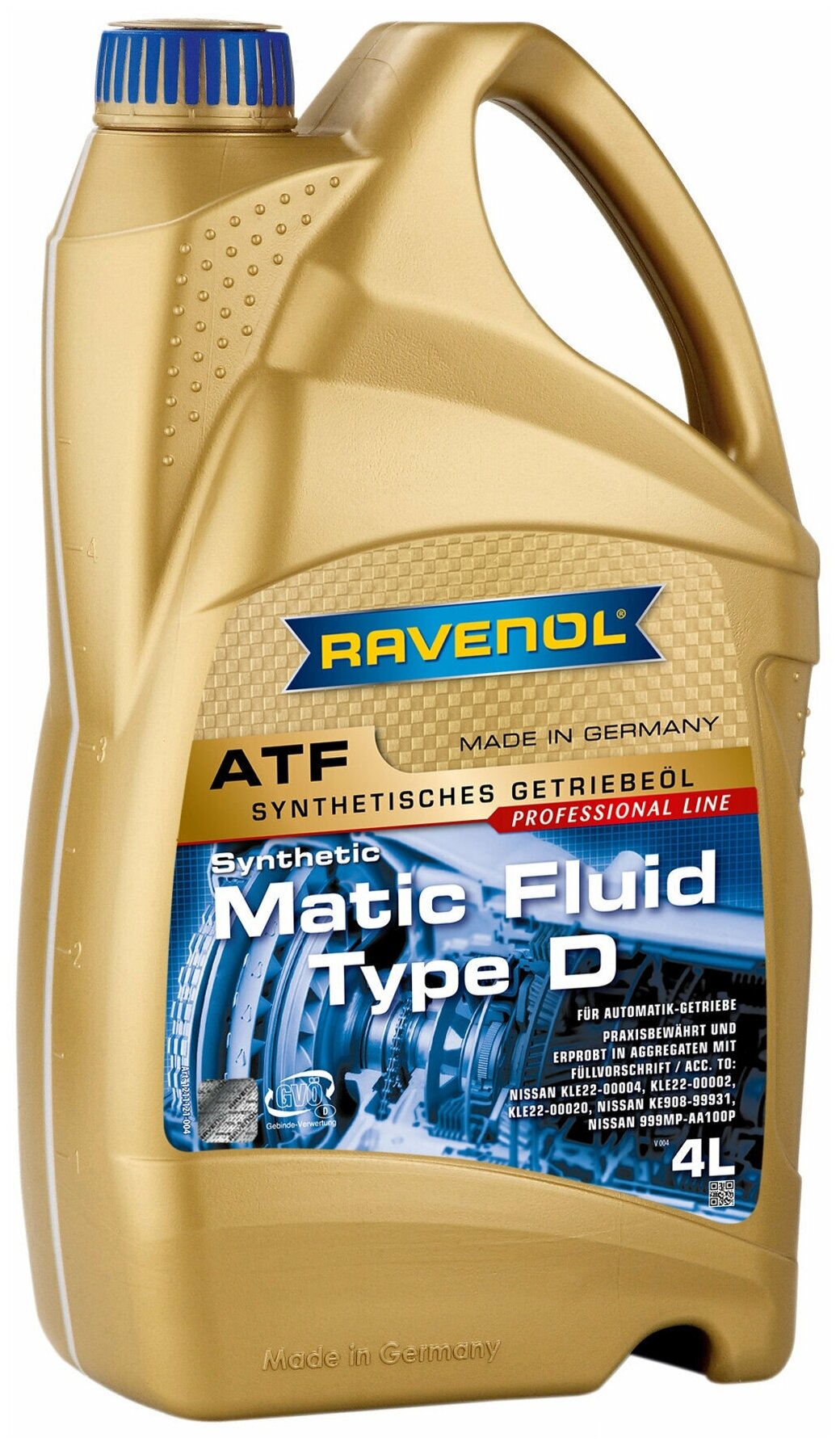 RAVENOL Масло трансмиссионное Ravenol ATF Matic Fluid Type D, синтетическое, 4L 4014835743793