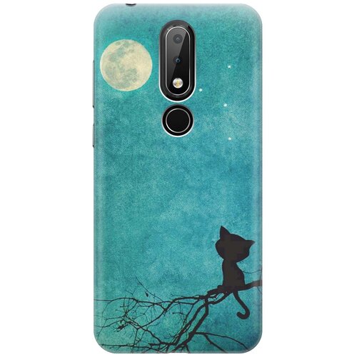 фото Re:pa накладка transparent для nokia 6.1 plus / x6 (2018) с принтом "котенок и луна"