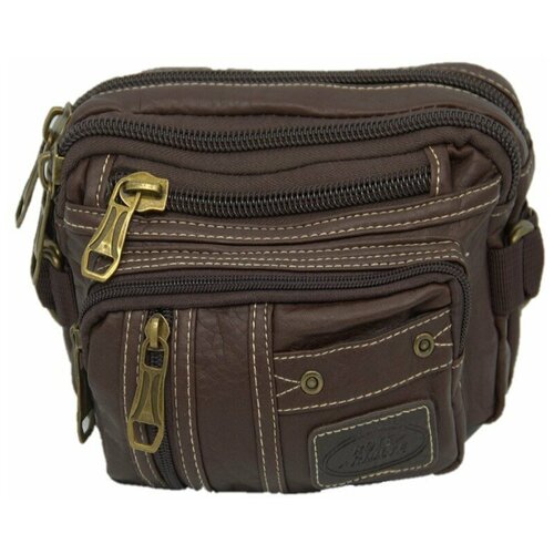 фото Сумка на пояс rittlekors gear из искусственной кожи байкерская цвет коричневый