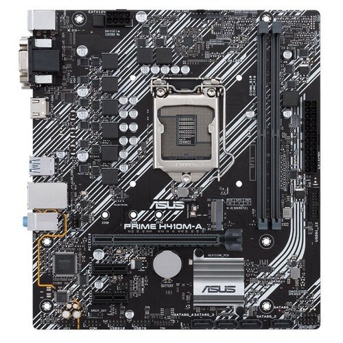 Asus Материнская плата PRIME H410M-A CSM, LGA1200, H410, 2 DDR4, D-Sub + DVI + HDMI, SATA3, Audio, Gb LAN, USB 3.2 4, USB 2.0 6, COM 1 header w o cable , mATX ; 90MB13G0-M0EAYC