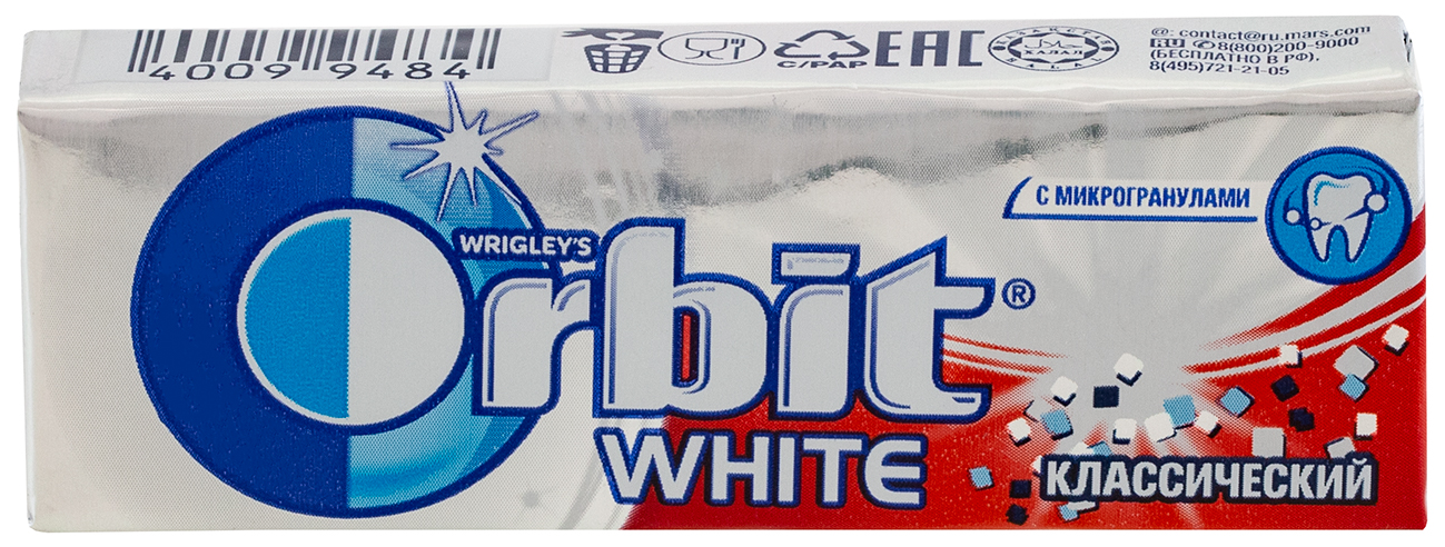 Orbit "White Классический" жевательная резинка без сахара, 10 пачек по 13,6 г - фотография № 3