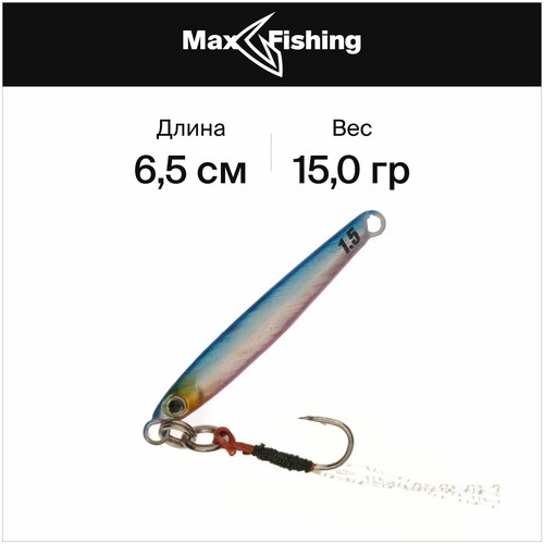 фото Блесна колеблющаяся major craft jigpara micro slim 15гр #004 blue pink