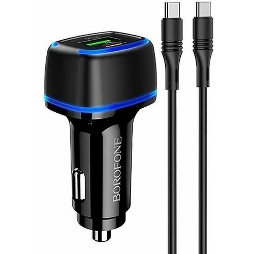 Автомобильное зарядное устройство USB / Type-C Borofone BZ14A (3A, QC3.0, PD) Черный автомобильное зарядное устройство usb type c borofone bz14a 3a qc3 0 pd белый