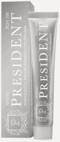 Изображение товара Зубная паста President White отбеливающая, 75 мл