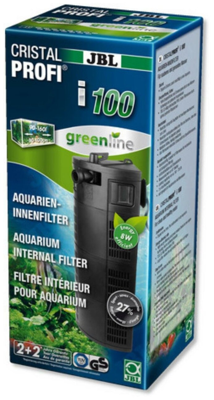 Внутренний фильтр JBL GMBH & CO. KG CristalProfi i100 greenline угловой,для аквариумов 90-160 литров, 300-720 л/ч - фотография № 8