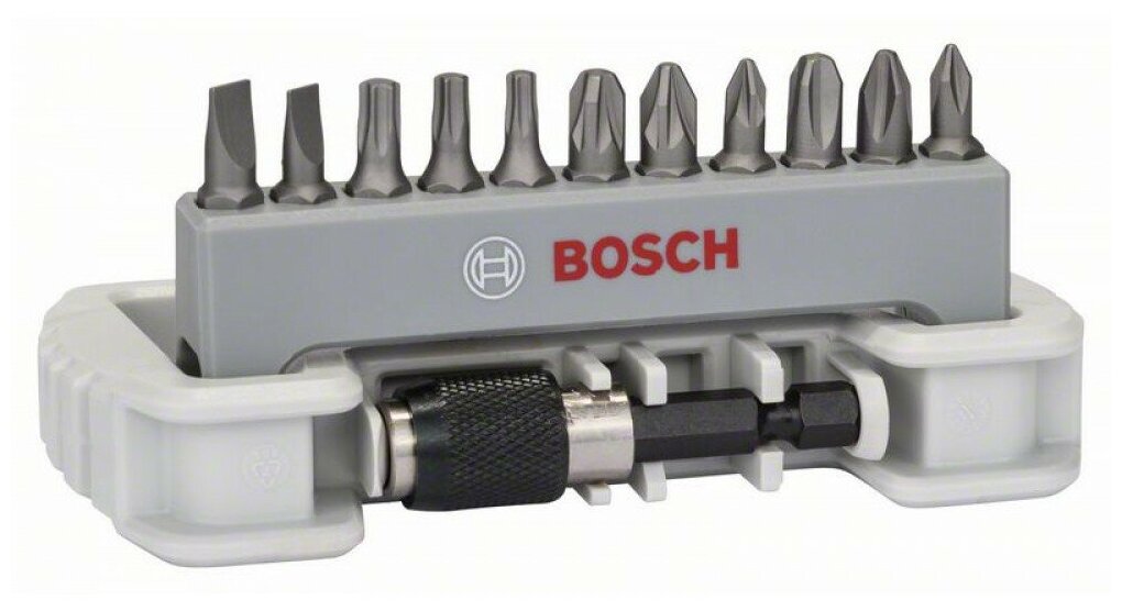 Bosch Набор бит-12 шт. + держ С быстросмен патроном 2608522130