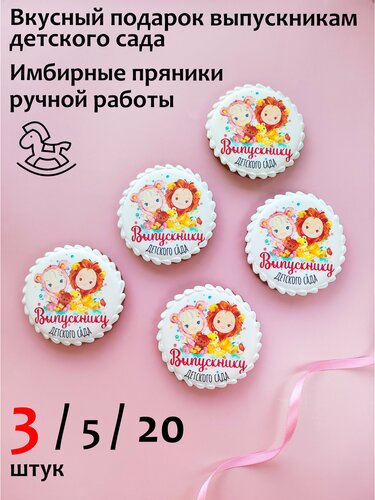 Набор пряников ручной работы "Выпускнику детского сада" 3,5,20 шт ...