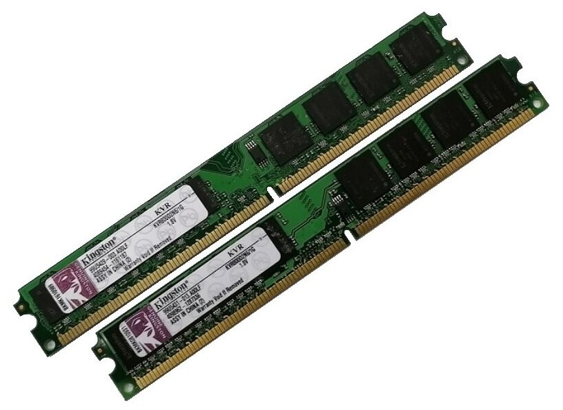 ОЗУ Dimm 2Gb PC2-6400(800)DDR2 Kingston KVR800D2N6/1G 99U5431-xxx. xxxx (Kit 2x1Gb)