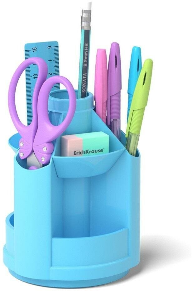 Набор настольный Erich Krause Mini Desk вращающийся Pastel голубой 53233