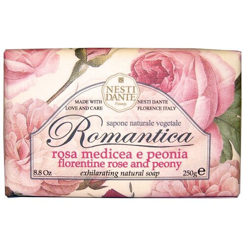 Nesti Dante Мыло кусковое Romantica Florentine Rose and Peony, 250 г