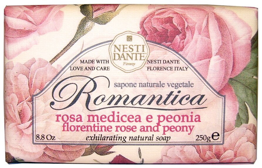 NESTI DANTE Мыло Florentine Rose & Peony / Флорентийская роза и пион, 250 г