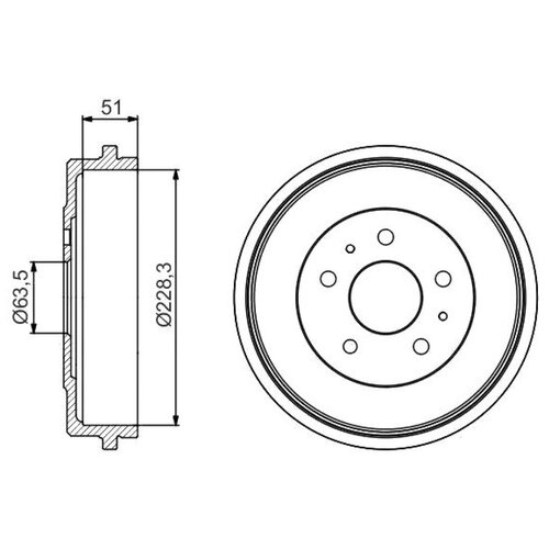 Барабан тормозной Bosch 0986477219 228.3x49 для Ford Focus