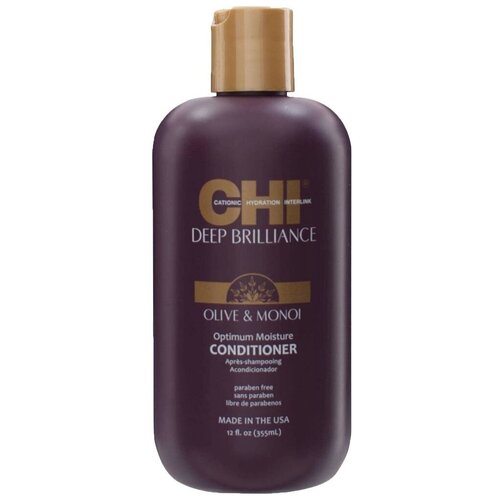 CHI кондиционер Deep Brilliance Olive & Monoi Optimum Moisture, 355 мл, 4101 г увлажняющий кондиционер 355 мл chi deep brilliance