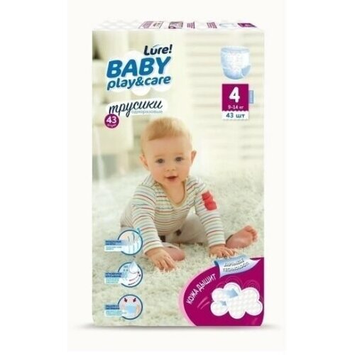 Подгузники-трусики Lure Baby Play &Care (размер 4/L, 9-14 кг) 43 шт