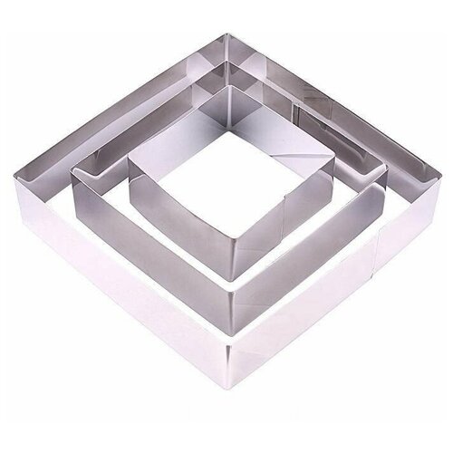 Кольца для торта из нержавеющей стали Cake Baking Tool (3 шт) Квадрат