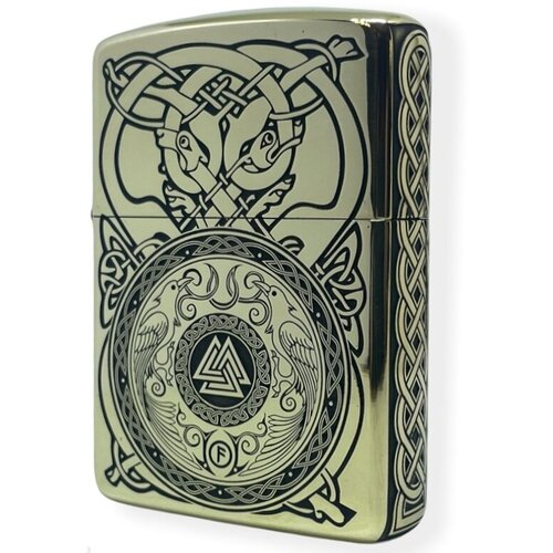 Зажигалка бензиновая Zippo(Armor) Nordico Custom Латунь с глубокой объемной гравировкой