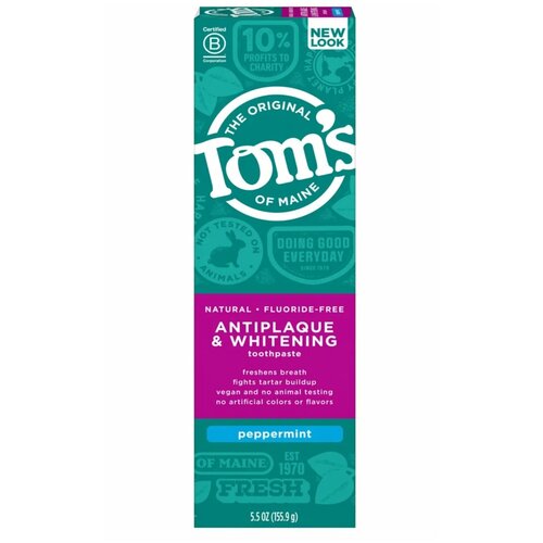 Зубная паста без фтора Tom's of Maine Antiplaque  & Whitening peppermint