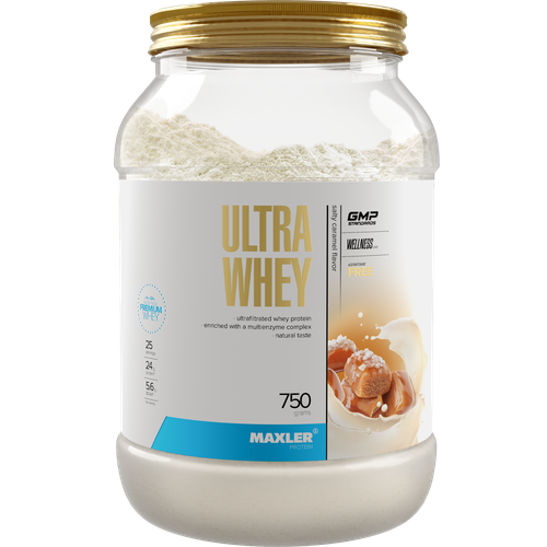 Протеин Maxler Ultra Whey, 750 гр., соленая карамель протеин со вкусом клубники maxler ultra whey 1 8 кг