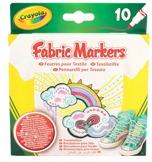 Crayola Набор фломастеров для ткани (58-8633), 10 шт.