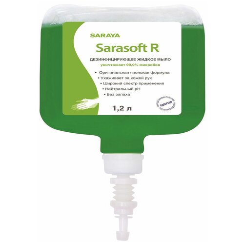 saraya дезинфицирующее пенное мыло sarasoft rf 5 л 5 кг Saraya Мыло жидкое Sarasoft R дезинфицирующее, 1.2 л