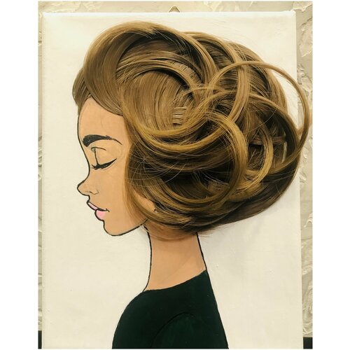 Панно из искусственных волос