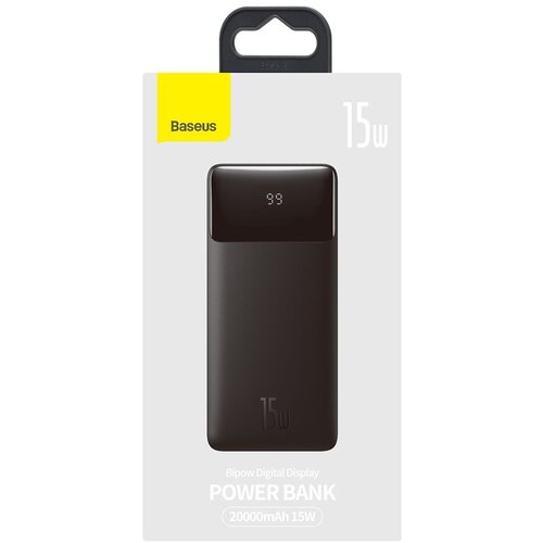 Внешний аккумулятор Power Bank Baseus Bipow Digital Display 20000mAh 15W черный 2296₽