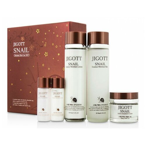 фото Набор с муцином улитки jigott snail moisture skin care 3 set