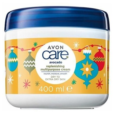 AVON CARE Увлажняющий мультифункциональный крем для лица, рук и тела с маслом авокадо (новогодний дизайн), 400 мл